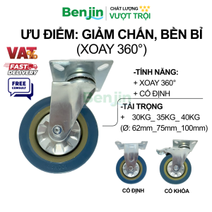 BÁNH XE ĐẨY CHỊU LỰC PP TẢI TRUNG NHẸ MÀU XANH