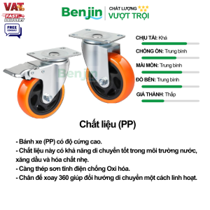 Hiệu nặng bánh xe đẩy chịu lực PP màu cam